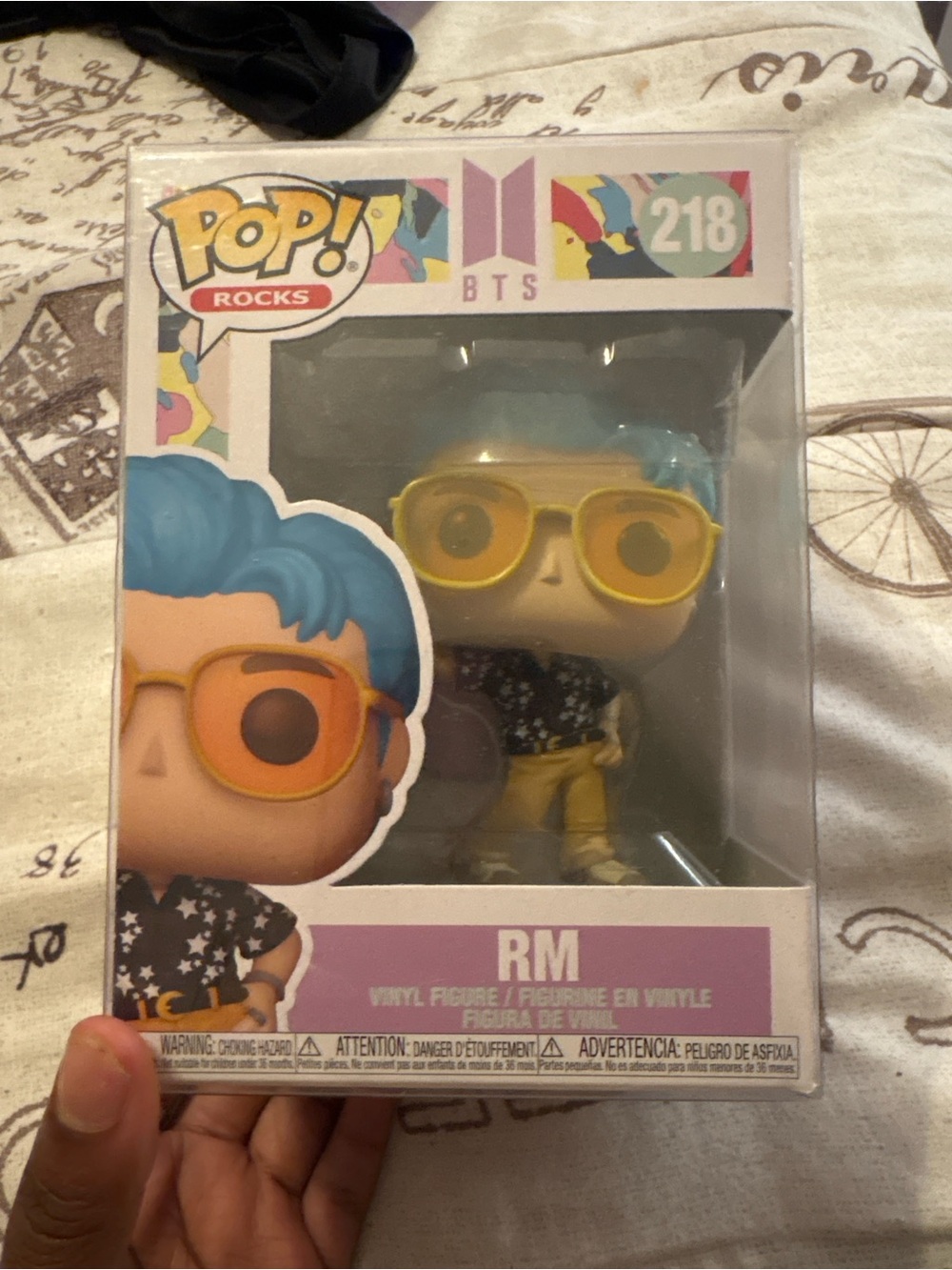 Funko POP! Rocks BTS RM Vinyl Figure – Blue Hair, Yellow Glasses, Yellow Pants
